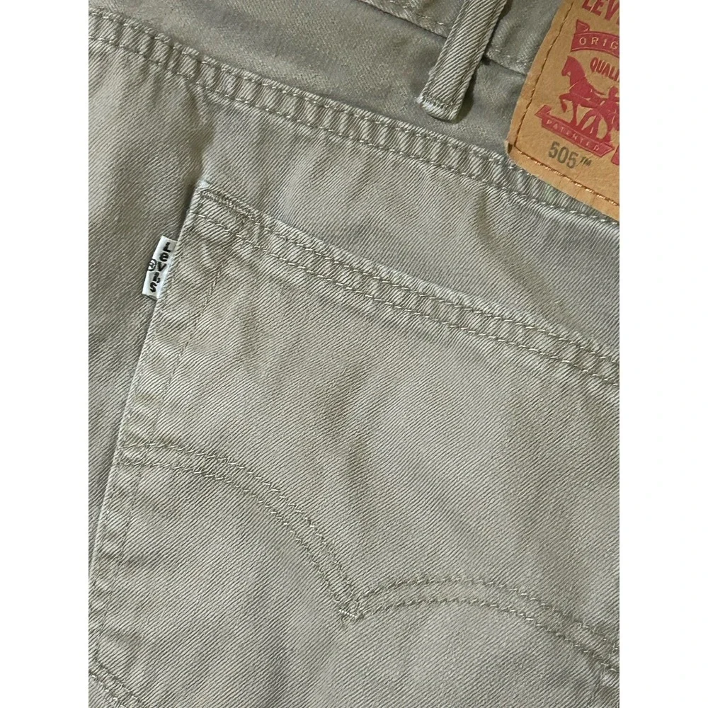 Levi's 505 Men's Regular Straight Jeans Tan 40x30 5-Pocket Cotton White Tab